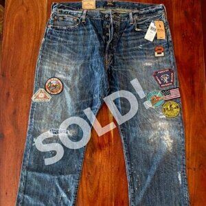 SOLD!  Polo Ralph Lauren 38X30 Mojave Desert Trails Expedition Patch Jeans